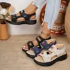 Artículos en stock Nuevo estilo de primavera Comercio exterior Zapatos de mujer Suela plana Doble velcro Boca de pez Sandalias para mujer Transfronterizo Más vendidos Talla grande Zapatos Venta al por mayor