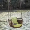 Silla Colgante de Ratán para Uso en Interiores, Silla Columpio Individual o Doble, Mecedora de Balcón, Silla Colgante Nido de Pájaro, Mecedora Perezosa