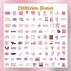100 adesivos de texto antiestresse rosa fofos e legais, adesivos adesivos de PVC de desenho animado para decorar malas e cadernos