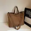 Bolso de Compras Casual Retro Nuevo Estilo Coreano Bolso de Mano de Gran Capacidad Bolso Simple de Lona Ligero Color Sólido Bolso de Hombro Único para Mujer