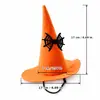 Vestido e Chapéu de Bruxa para Pet de Halloween Conjunto Abóbora Fantasma Laço Fantasia de Cachorro Festa de Feriado