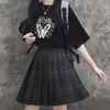 Falda plisada de uniforme JK a cuadros gris carbón de cintura alta para universidad japonesa, falda plisada, uniforme escolar completo de primavera y verano