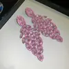 Aretes de aguja plateada con diamantes, diseño de flor ovalada de resina y gota de agua, estilo retro vintage, aretes versátiles