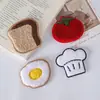 Pegatinas divertidas y peculiares para el flequillo con temática de comida, sombrero de chef de dibujos animados suave y lindo, pegatina mágica de chica pan, herramienta para peinar el cabello