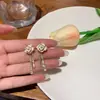 Aretes de perla y circonita para mujer, aretes con pasador de plata 925, diseño de nicho, aretes de alta gama y elegantes, suministro de fábrica al por mayor