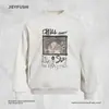 Moletom com Capuz Masculino Solto para Primavera/Outono, Marca Trendy High Street, Estilo ins, com Estampa de Personagem e Bolsos Laterais