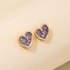 Pendientes Europeos y Americanos Transfronterizos Estilo Japonés y Coreano Diseño de Nicho Forma de Corazón Pequeño con Acabado de Alta Gama, Regalo para el Día de San Valentín
