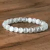 Pulsera elástica para mujer con cuentas de piedra de 8 mm, joyería de moda