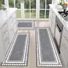 Tapete de cozinha estilo boêmio com veludo de cristal, antiderrapante, resistente à sujeira, fácil de limpar, para entrada
