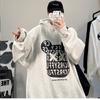 Sudadera de Oso Blanco y Negro para Hombre con Capucha Holgada Retro Nicho Top 2022 Nuevo Chaqueta Oversize Guapa Tendencia Nacional
