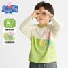 Camiseta Básica Confortável Piggy Page Stretch Primavera e Outono Estampada de Desenho Animado Infantil Camiseta Básica de Bebê Camiseta de Manga Longa para Menino