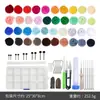 Set de Fieltro de Tiras de Lana de Colores 66S Paquete de Material para Fieltro de Aguja Herramienta Manual DIY Set