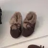 2026 Estilo Coreano Invierno Tendencia Nuevo Mujer Talla Grande Terciopelo Plus Grueso Moda Dama Retro Lazo Aumenta Altura Punta Redonda