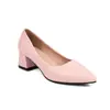 Nuevos zapatos de mujer europeos y americanos para primavera y otoño, punta fina, boca poco profunda, zapatos de capa única, zapatos de tacón medio grueso 32-43 zapatos de comercio exterior