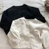 Cárdigan de algodón puro para niños coreanos, chaqueta de un solo pecho para niños y niñas