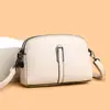 Bolsa de ombro dupla camada de couro macio nova transfronteiriça, bolsa quadrada pequena simples e casual, bolsa transversal leve, bolsa feminina para atacado personalizada