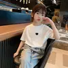 Camisetas de Algodón Puro de Manga Corta para Niños 2026 Verano Estilo Coreano Modernas Holgadas con Estampado de Dibujos Animados para Niños Pequeños y Medianos