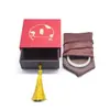 Misma pulsera heredada de estilo caja joyero cajón caja de borla dorada francesa antigua caja de pulsera caja de embalaje de pulsera caja de juego de texto