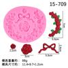 Flores grandes e pequenas com Rose Garland arco seda açúcar gota cola argila molde bolo de açúcar molde de silicone