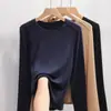 Top Lenzing Tencel Lyocell con Cuello Redondo, Primavera/Verano 2026 Corte Delgado Versátil Base de Lana para Mujer, Se Puede Usar por Fuera