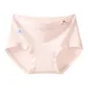 Estampado de panda lindo, color liso, diseño simple, antibacteriano, fuelle extendido, ropa interior de algodón puro cómoda y transpirable, bragas tipo triángulo sin costuras para niñas