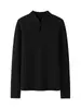 Novedad de otoño e invierno en punto estilo chino Tang para mujer, top con cuello cheongsam, suéter de punto con cuello mao abotonado, jersey de cachemir básico
