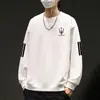 Nova Camiseta de Manga Longa com Gola Redonda para Primavera e Outono de 2025, Moletom Espessado Versátil da Moda, Camiseta Básica Unissex