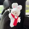 Boneca de Pelúcia Criativa Caixa de Lenços para Carro Coelho Fofo Bolsa Pendurada Bolsa de Lenços para Carro Caixa de Lenços Suspensa para Carro para Mulheres