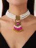 Europa y Estados Unidos cadena de clavícula estilo nacional retro transfronterizo collar multicapa de perlas de imitación collar de cuentas