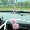 Bola de piel de visón con forma de estrella de cinco puntas y cristales de imitación para decoración de espejo retrovisor de coche, comercio electrónico internacional de Amazon