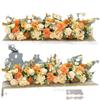 Sala de jantar Mesa longa Flores Mesa de conferência de negócios Decoração de mesa Flores de mesa Banquete Layout de mesa Simulação Ornamentos de flores