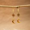 Comercio exterior Amazon joyería sol y luna aretes sol luna dorados ventas directas de fábrica