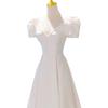 Vestido de Novia Francés de Satén Ligero 2026 Estilo Nuevo Blanco Simple Elegante Novia Francés Retro Hepburn Vestido de Novia
