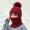 Gorro de Lana Tejido Cálido para Ciclismo para Mujer Invierno Estilo Coreano Sombrero Integrado para Cuello de Invierno con Terciopelo Grueso Moda Protector de Orejas