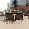 Combinación de mesa y silla para patio al aire libre, balcón de ocio, mesa y silla de comedor a prueba de sol, parque al aire libre, mesa de madera anticorrosiva para exteriores