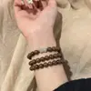 Nueva Pulsera Fresca de Doble Capa Pulsera de Madera Colocación de Madera Dongling Slub Pulsera Multicírculo para Niña Combinación con Todo