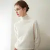 Nuevo suéter de punto sin costuras de 12 puntos 100% cachemir para otoño e invierno para mujer, camisa base de punto holgado de cuello alto