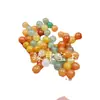 Cuentas Dispersas de Jade Jade de Seda Dorada Hotan de Xinjiang Cuentas Redondas de Jade de Roca de Cuarzo Cuentas Redondas Multicolor