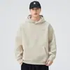 Sudadera con capucha de forro polar pesado de 420G para hombre, otoño e invierno, bordado de letras estilo americano, sudadera con capucha gris de corte holgado
