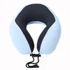 Almohada en forma de U de seda helada color sólido logotipo personalizable para conducir viaje almohada para el cuello algodón viscoelástico regalo de empresa almohada fresca en forma de U