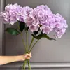 Hortênsia Artificial Popular de Haste Única 3D Transfronteiriça Flor para Decoração de Casa Adereço de Foto Flor para Casamento