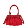 Bolso nube de gamuza con lazo estilo coreano de nicho para mujer, nuevo bolso de hombro y cruzado de moda 2026 para commuting
