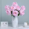 Alta calidad hidratante de manos simulación rosa boda decoración interior y exterior rama larga rosa flor artificial transfronterizo