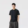 Camiseta Minimalista de Manga Corta Estilo Americano de Gama Alta para Hombre, Nuevo Modelo Primavera/Verano 2026, Corte Holgado Texturizado, Top Moda Old Money, Al Por Mayor