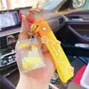 Celebridad de internet ins aceite líquido caja de leche de unicornio botella flotante llavero colgante para mochila escolar de estudiante colgante de bajo flujo