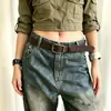 Cinto Vintage Marrom de Camurça para Mulheres, Cinto Largo Estilo Ins Coreano com Toque de Luxo, Adequado para Combinar com Jeans, Cinto Cor de Café