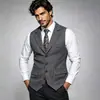 Chaleco Casual de Cuello en V para Hombre con Patrón Espiga Tweed Vintage para Otoño/Invierno Talla Europea de Amazon Transfronterizo