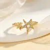 Anillos de Dedo Europeos y Americanos al por Mayor, Estilo Trendy y Único de Influencer Blogger, Anillos de Dedo de Estrella de Mar y Perla Estilo Playa Oceánica