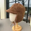 Sombrero de Felpa Cálido Lei Feng para Ciclismo de Invierno, Esquí a Prueba de Viento, Sombrero de Vuelo del Noreste, Sombrero Simple de Color Sólido con Protección para los Oídos contra el Frío