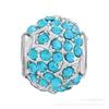 Anel redondo de cristal com strass azul e contas de pérola LOVE, espaçadores, contas soltas, acessórios para pulseira de personalidade DIY, contas com furo grande